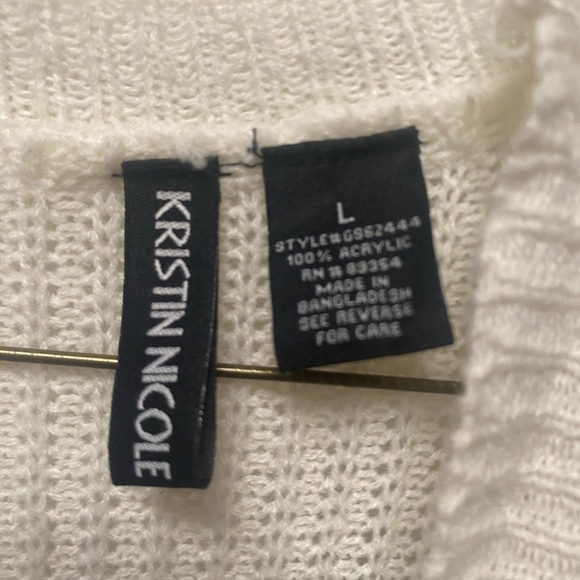 Striped Open Front Cardigan by KRISTIN NICOLE, Earth colors With Pockets L - Picture 4 of 8